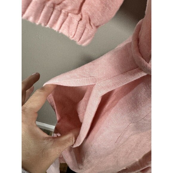 Madewell Coverall Jumpsuit Womens Sz Small Pink Stretch Romper Linen Blend NWOT - Picture 5 of 8